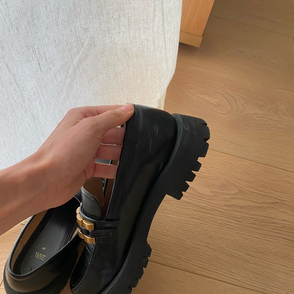 Zara Moccasin Adorno Track black size 8 - Picture 4 of 7